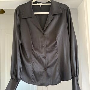 FRAME Black Silk Blouse